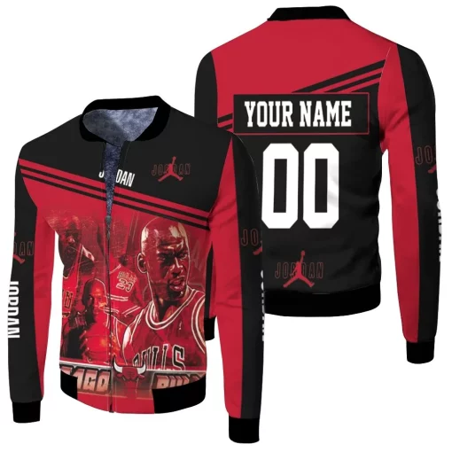 Chicago Bulls Michael Jordan 23 Personalized Fleece Bomber Jacket