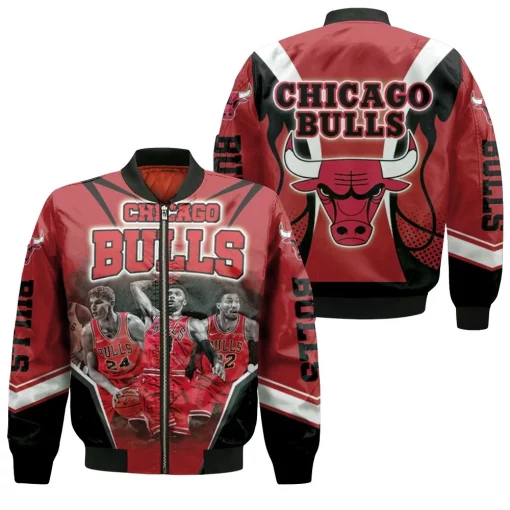 Chicago Bulls Players 24 Markkanen 8 Lavine 22 Potter Jr Bomber Jacket