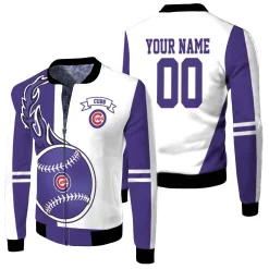 Chicago Cubs 3d Personalized Fleece Bomber Jacket