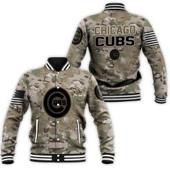 Chicago Cubs Camouflage Veteran 3d Jersey Baseball Jacket