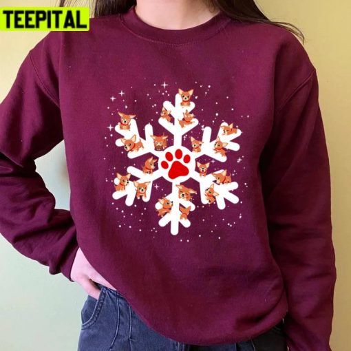 Chihuahua In Christmas Snowflake Design Unisex Sweatshirt