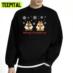 Chip And Dale Merry Christmas Greetings Unisex Sweatshirt