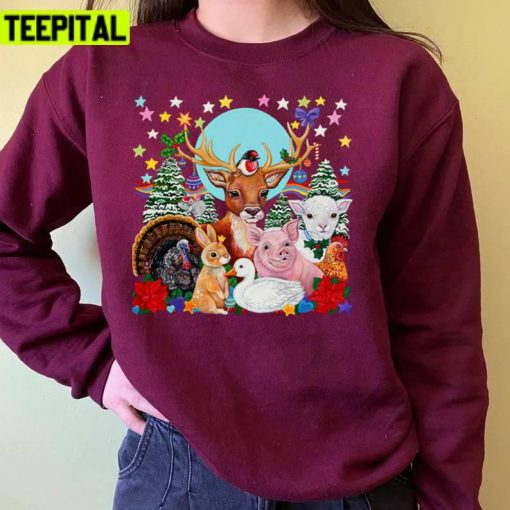 Christmas Animals ’tis The Season To Be Kind Unisex Sweatshirt