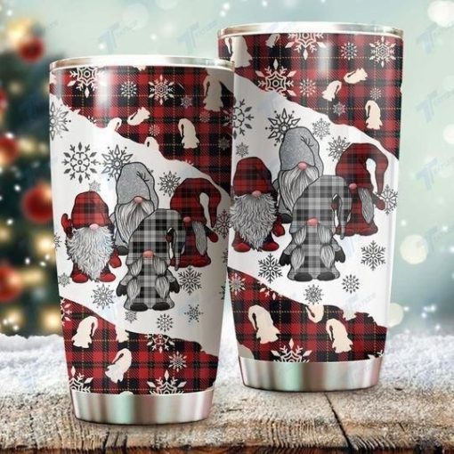 Christmas Tartan Gnome Stainless Steel Cup