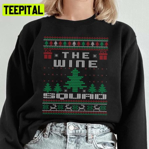 Christmas The Wine Squad Xmas Ugly Unisex Sweatshirt