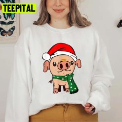 Christmas With Pig Hat Merry Christmas Unisex Sweatshirt