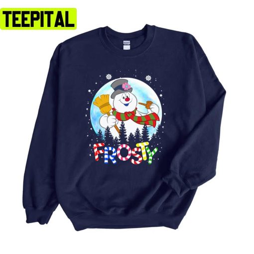 Chubby Frosty The Snowman Candy Design Unisex Sweatshirt