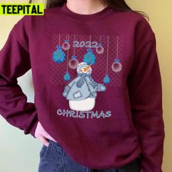 Chubby Snowman Deer Belly Christmas 2022 Christmas Is Coming Unisex Sweatshirt