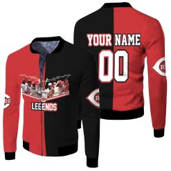 Cincinnati Reds Legends Signed 3d Personalized Fleece Bomber Jacket