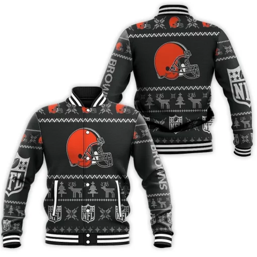 Cleveland Browns Ugly Sweatshirt Christmas 3d Baseball Jacket