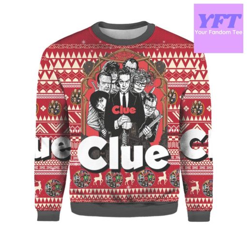 Clue Movie Christmnas Movie Lovers Merry 2022 3d Ugly Christmas Sweater