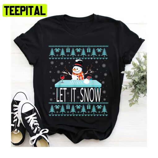 Cocaine Snowman Let It Snow Funny Knit Pattern Ugly Unisex Sweatshirt