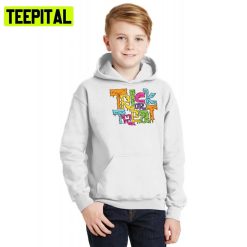 Colored Text Trick Or Treat Halloween Illustration Hoodie