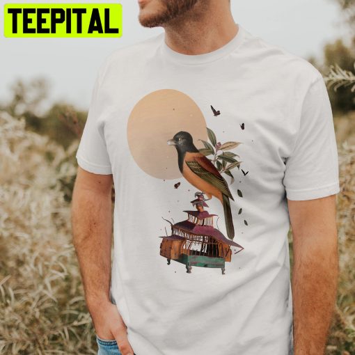 Colorful With A Cute Bird Illustration And A Message About Freedom Trending Unisex Shirt