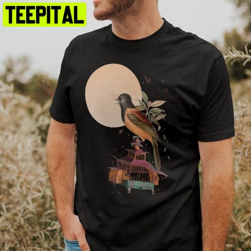 Colorful With A Cute Bird Illustration And A Message About Freedom Trending Unisex Shirt