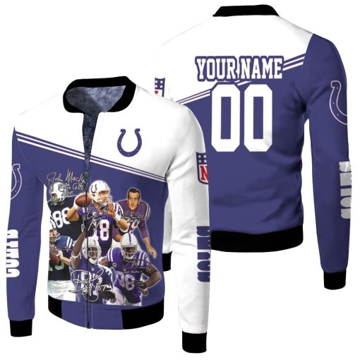 Colts 3d Personalized Fleece Bomber Jacket