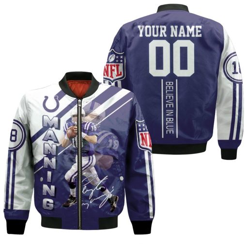 Colts Peyton Manning 3d Personalized Bomber Jacket