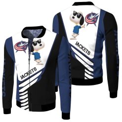 Columbus Blue Jackets Snoopy For Fans 3d Fleece Bomber Jacket