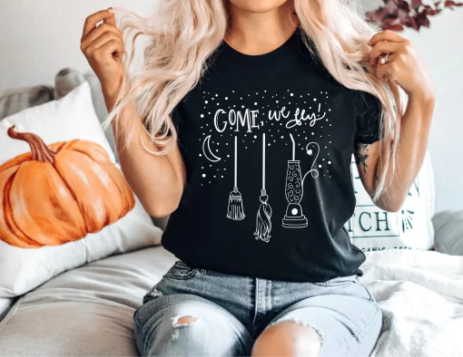 Come We Fly Witch Witch Spooky Funny Pumpkin Halloween Unisex T-Shirt