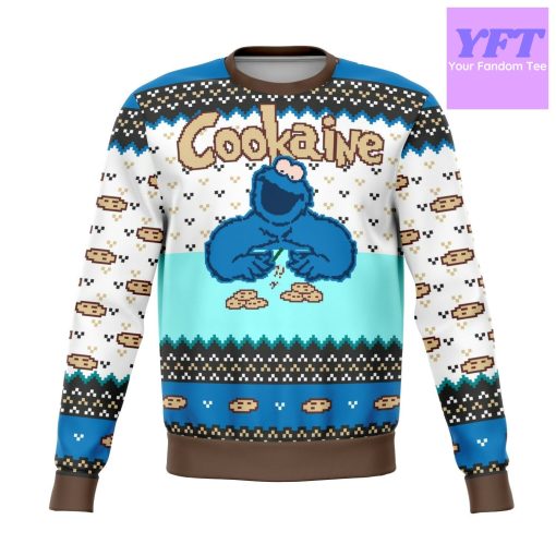 Cookaine Monster Meme 2022 Design 3d Ugly Christmas Sweater