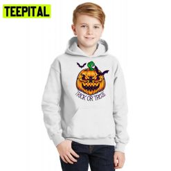 Cool Pumpkin Trick Or Treat Cute 2022 Halloween Illustration Hoodie