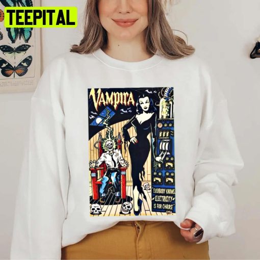 Cool Vampira Halloween Graphic Unisex Sweatshirt