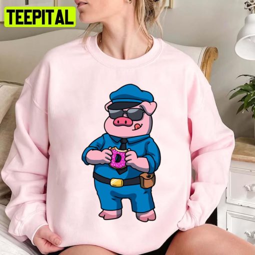 Cop Pullover Hoodie Funny Pig Design Unisex Sweatshirt