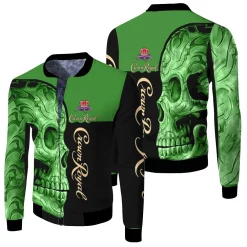 Crown Royal Skull 3d Printed 3d Jersey Fleece Bomber Jacket