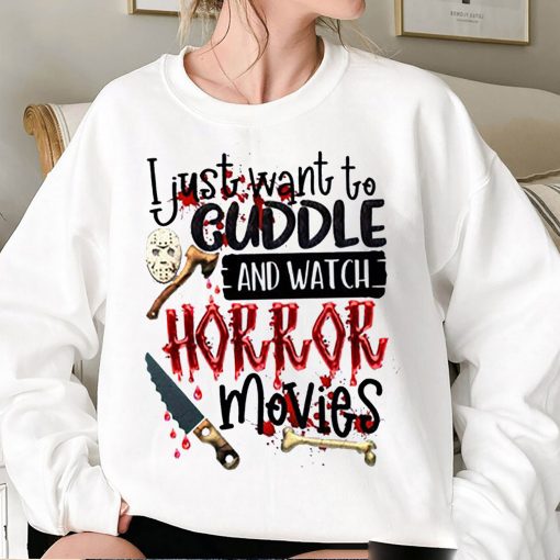 Cuddle And Watch Horror Movies Horror Pumpkin Halloween Unisex Sweatshirt