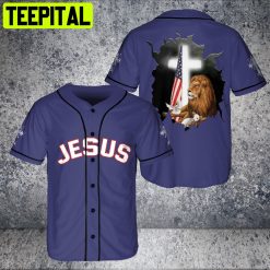 Custom Christian And Lion Jesus Amazing Cross Baseball Jersey