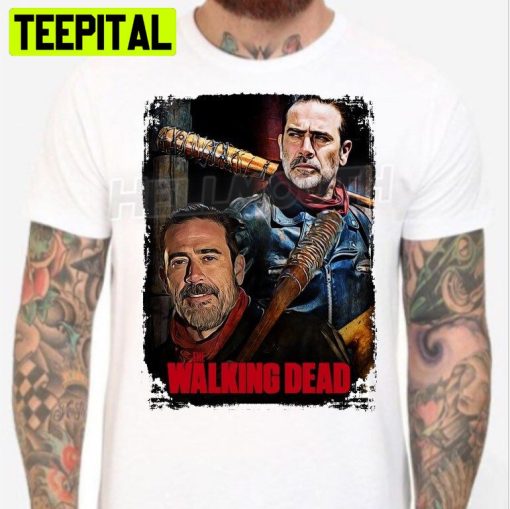 Custom Made Negan With Lucille From The Walking Dead White Jeffrey Dean Morgan Halloween Trending Unsiex T-Shirt
