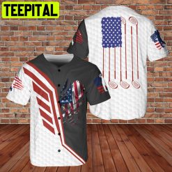 Custom Name American Eagle Patriot Golf United States US Flag 3D BaseBall Jersey
