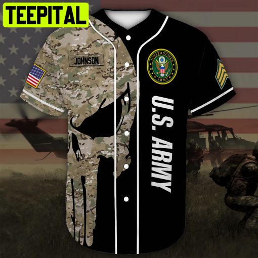 Custom Name Baseball Jersey United States Army All Over Printed Trending Baseball Jersey