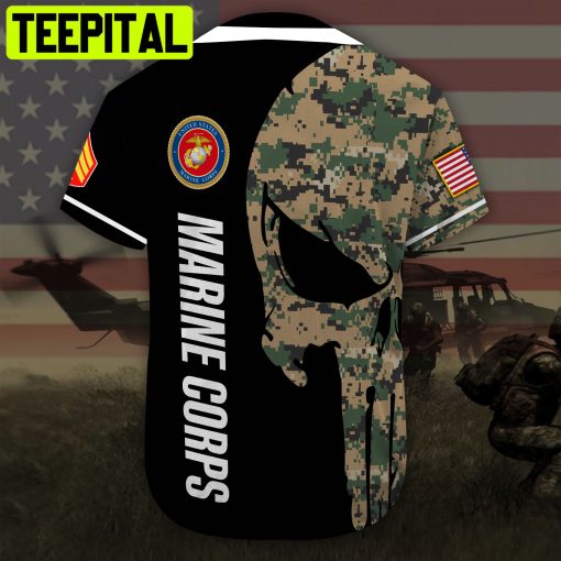 Custom Name Baseball Jersey United States Marine Corps All Over Printed Trending Baseball Jersey