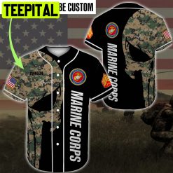 Custom Name Baseball Jersey United States Marine Corps All Over Printed Trending Baseball Jersey