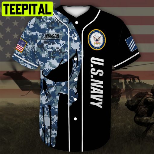 Custom Name Baseball Jersey United States Navy All Over Printed Trending Baseball Jersey