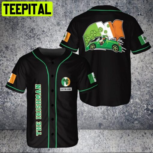 Custom Name Irishman Flag Irish Sports Men 3D BaseBall Jersey