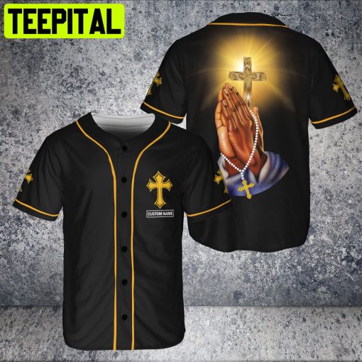 Custom Name Jesus Cross Baseball Jesus Christ Who Strengthens Me Baseball Jersey Unisex