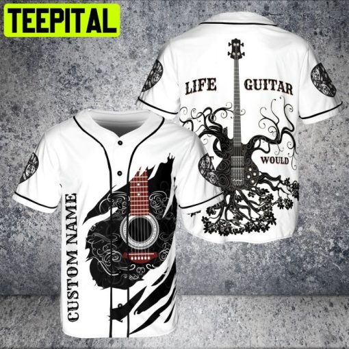 Custom Name  Life Without Guitar Would AOP Baseball Jersey Guitar Player Gif