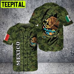 Custom Name Love Mexico 3D AOP Baseball Jersey Flag Eagle Sneak Army Style