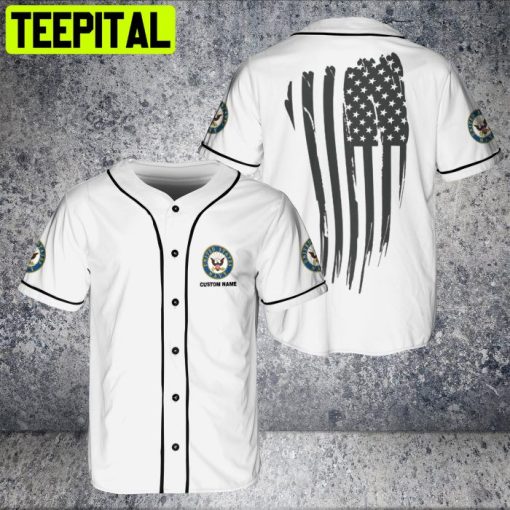 Custom Name United States Navy Casual US Flag 3D BaseBall Jersey