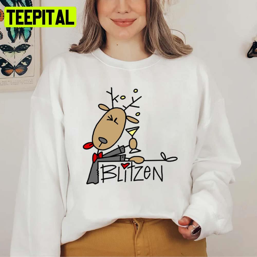 Cute Blitzen Reindeer Christmas Holiday Unisex Sweatshirt