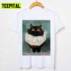 Cute Cat Kitten Black Cat Elizabethan Ruffle Rebeccasalinasart Friendly Noodles Unisex T-Shirt