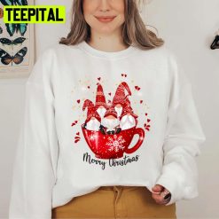 Cute Family Gnomes In A Tea Cup Christmas Unisex Sweatshirt