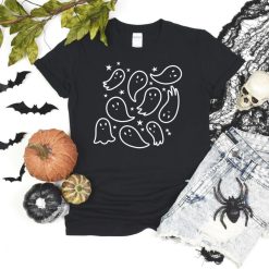 Cute Ghost Pattern Halloween T-Shirt