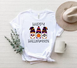 Cute Gnome Fall Season Funny Gnomes Pumpkin Halloween Unisex T-Shirt