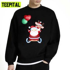 Cute Santa Claus Holding Baloons Unisex Sweatshirt