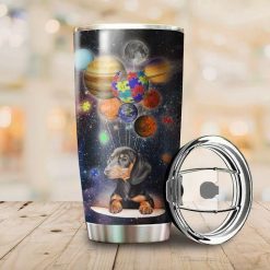 Dachshund Autism Balloon Stainless Steel Cup