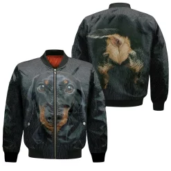 Dachshund Face And Back Cute 3d Jersey Bomber Jacket