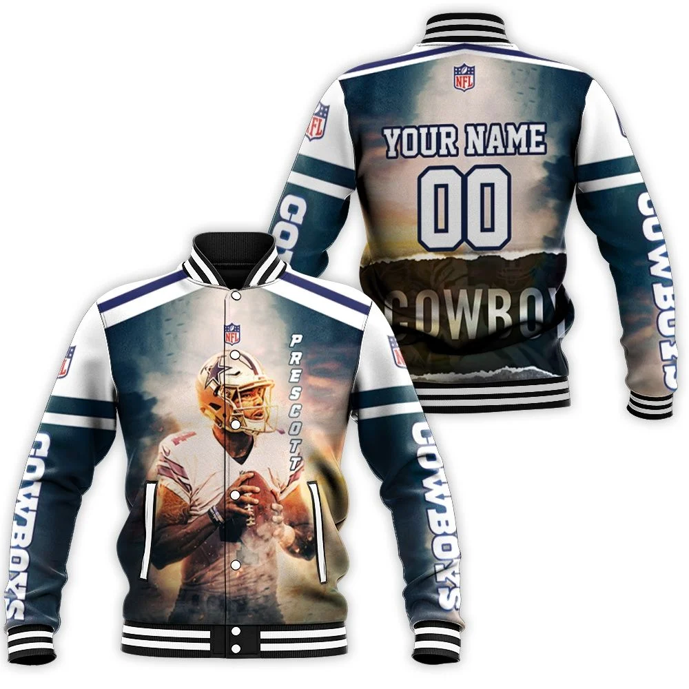 Personalized Name Number Dallas Cowboys NFL 3D Baseball Jersey For